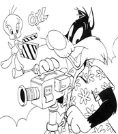 coloriage titi et gros minet filment